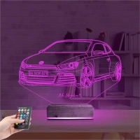 Araba Volkswagen Scirocco Kişiye Özel 3D Lamba - Masa Gece Lambası Araba Volkswagen Scirocco Kişiye Özel 3D Lamba - Masa Gece Lambası
