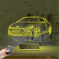 Araba Volkswagen Scirocco Kişiye Özel 3D Lamba - Masa Gece Lambası Araba Volkswagen Scirocco Kişiye Özel 3D Lamba - Masa Gece Lambası