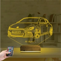Araba Volkswagen Scirocco Kişiye Özel 3D Lamba - Masa Gece Lambası Araba Volkswagen Scirocco Kişiye Özel 3D Lamba - Masa Gece Lambası