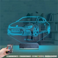 Araba Volkswagen Scirocco Kişiye Özel 3D Lamba - Masa Gece Lambası Araba Volkswagen Scirocco Kişiye Özel 3D Lamba - Masa Gece Lambası