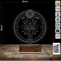 Astroloji Akrep Burcu Kişiye Özel 3D Lamba - Masa Gece Lambası