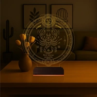 Astroloji Akrep Burcu Kişiye Özel 3D Lamba - Masa Gece Lambası