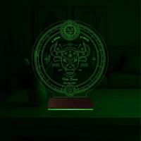 Astroloji Boğa Burcu Kişiye Özel 3D Lamba - Masa Gece Lambası