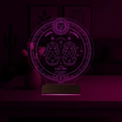 Astroloji İkizler Burcu Kişiye Özel 3D Lamba - Masa Gece Lambası