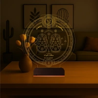 Astroloji İkizler Burcu Kişiye Özel 3D Lamba - Masa Gece Lambası