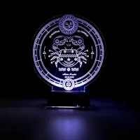 Astroloji Yengeç Burcu Kişiye Özel 3D Lamba - Masa Gece Lambası