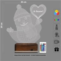 Kardan Adam Kalp Yılbaşı Hediyesi Kişiye Özel 3D Lamba - Masa Gece Lambası Kardan Adam Kalp Yılbaşı Hediyesi Kişiye Özel 3D Lamba - Masa Gece Lambası