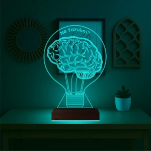 Ampul Beyin Idea Kişiye Özel 3D Lamba - Masa Gece Lambası