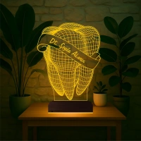 Diş Hekimi Diş Doktoru Hediye Kişiye Özel 3D Lamba - Masa Gece Lambası