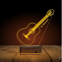 Klasik Gitar Gitarist Kişiye Özel 3D Lamba - Masa Gece Lambası Klasik Gitar Gitarist Kişiye Özel 3D Lamba - Masa Gece Lambası