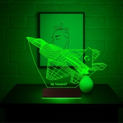 Savaş Uçağı Pilot Uçak Kişiye Özel 3D Lamba - Masa Gece Lambası Savaş Uçağı Pilot Uçak Kişiye Özel 3D Lamba - Masa Gece Lambası