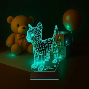 Kedi Tasarım Kişiye Özel 3D Lamba - Masa Gece Lambası Kedi Tasarım Kişiye Özel 3D Lamba - Masa Gece Lambası