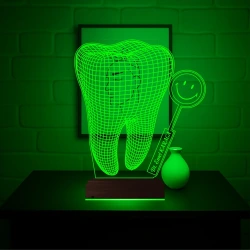 Smile Diş Hekimi Diş Doktoru Hediye Kişiye Özel 3D Lamba - Masa Gece Lambası