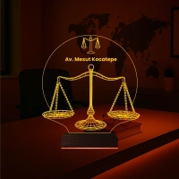 Avukat Hukuk Terazi Adalet Kişiye Özel 3D Lamba - Masa Gece Lambası