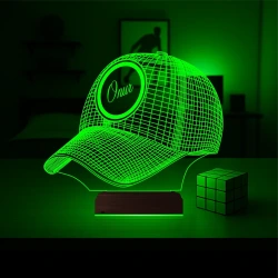 Şapka Kep Kişiye Özel 3D Lamba - Masa Gece Lambası Şapka Kep Kişiye Özel 3D Lamba - Masa Gece Lambası