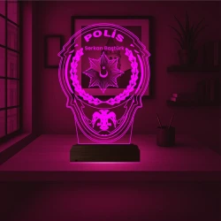 Polise Hediye Polis Logo Kişiye Özel 3D Lamba - Masa Gece Lambası Polise Hediye Polis Logo Kişiye Özel 3D Lamba - Masa Gece Lambası