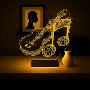 Klasik Gitar Müzisyen Hediye Kişiye Özel 3D Lamba - Masa Gece Lambası Klasik Gitar Müzisyen Hediye Kişiye Özel 3D Lamba - Masa Gece Lambası