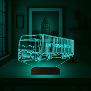 Tır Kamyon Tırcı Mercedes Kişiye Özel 3D Lamba - Masa Gece Lambası Tır Kamyon Tırcı Mercedes Kişiye Özel 3D Lamba - Masa Gece Lambası