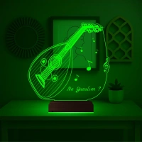 Ud Udi Müzik Nota Kişiye Özel 3D Lamba - Masa Gece Lambası