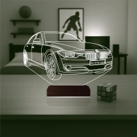 Araba Bmw Tasarım Kişiye Özel 3D Lamba - Masa Gece Lambası