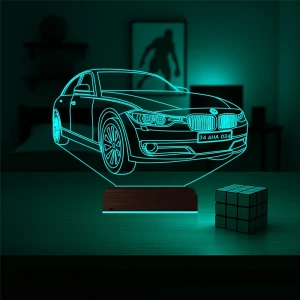 Araba Bmw Tasarım Kişiye Özel 3D Lamba - Masa Gece Lambası