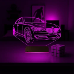 Araba Bmw Tasarım Kişiye Özel 3D Lamba - Masa Gece Lambası