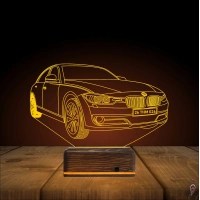 Araba Bmw Tasarım Kişiye Özel 3D Lamba - Masa Gece Lambası
