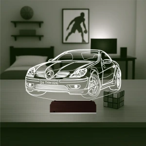 Spor Araba Mercedes SLK Tasarım Kişiye Özel 3D Lamba - Masa Gece Lambası Spor Araba Mercedes SLK Tasarım Kişiye Özel 3D Lamba - Masa Gece Lambası