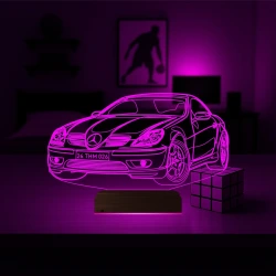 Spor Araba Mercedes SLK Tasarım Kişiye Özel 3D Lamba - Masa Gece Lambası Spor Araba Mercedes SLK Tasarım Kişiye Özel 3D Lamba - Masa Gece Lambası
