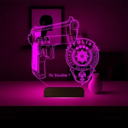 Polise Hediye Polis Logo Kişiye Özel 3D Lamba - Masa Gece Lambası Polise Hediye Polis Logo Kişiye Özel 3D Lamba - Masa Gece Lambası