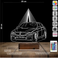Araba Otomobil Bmw Kişiye Özel 3D Lamba - Masa Gece Lambası
