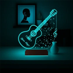 Klasik Gitar Müzisyen Hediye Kişiye Özel 3D Lamba - Masa Gece Lambası Klasik Gitar Müzisyen Hediye Kişiye Özel 3D Lamba - Masa Gece Lambası