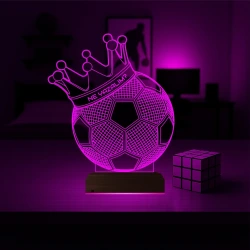 Futbol Topu Futbolcu Hediye Kişiye Özel 3D Lamba - Masa Gece Lambası