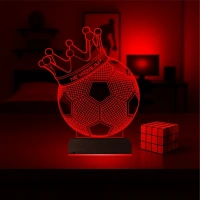 Futbol Topu Futbolcu Hediye Kişiye Özel 3D Lamba - Masa Gece Lambası