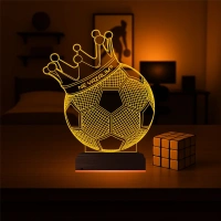 Futbol Topu Futbolcu Hediye Kişiye Özel 3D Lamba - Masa Gece Lambası