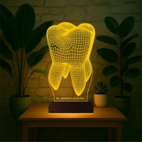 Diş Hekimi Diş Doktoru Hediye Kişiye Özel 3D Lamba - Masa Gece Lambası