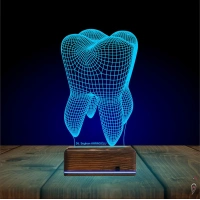 Diş Hekimi Diş Doktoru Hediye Kişiye Özel 3D Lamba - Masa Gece Lambası