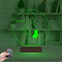 Hamile Kadın Anne Bebek Doğum Doktoru Hediye Kişiye Özel 3D Lamba - Masa Gece Lambası
