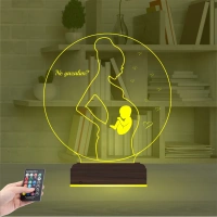 Hamile Kadın Anne Bebek Doğum Doktoru Hediye Kişiye Özel 3D Lamba - Masa Gece Lambası