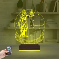Adalet Kadın Hukuk Avukat Hediye Kişiye Özel 3D Lamba - Masa Gece Lambası