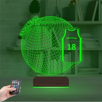 Basketbol Topu Forma Kişiye Özel 3D Lamba - Masa Gece Lambası