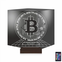 Bitcoin Kripto Para BTC Kişiye Özel 3D Lamba - Masa Gece Lambası