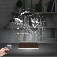 Diş Doktoru Hediye Diş Hekimi Kişiye Özel 3D Lamba - Masa Gece Lambası