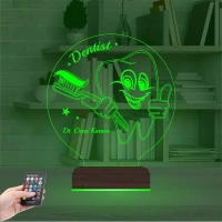 Diş Doktoru Hediye Diş Hekimi Kişiye Özel 3D Lamba - Masa Gece Lambası