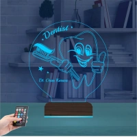 Diş Doktoru Hediye Diş Hekimi Kişiye Özel 3D Lamba - Masa Gece Lambası