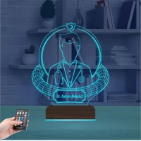 Doktor Hediye Tıp Erkek Kişiye Özel 3D Lamba - Masa Gece Lambası