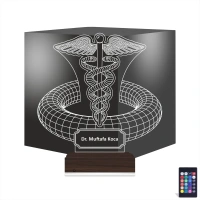 Doktor Hediye Tıp Logo Kişiye Özel 3D Lamba - Masa Gece Lambası