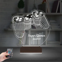 Gamer Joystick Oyuncu Konsol Kişiye Özel 3D Lamba - Masa Gece Lambası