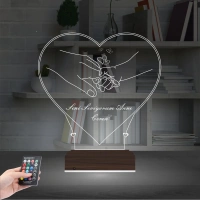 Anneler Günü Anne Bebek Hediye Kişiye Özel 3D Lamba - Masa Gece Lambası