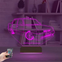 Fiat Tofaş Doğan Tofaşk Araba Kişiye Özel 3D Lamba - Masa Gece Lambası